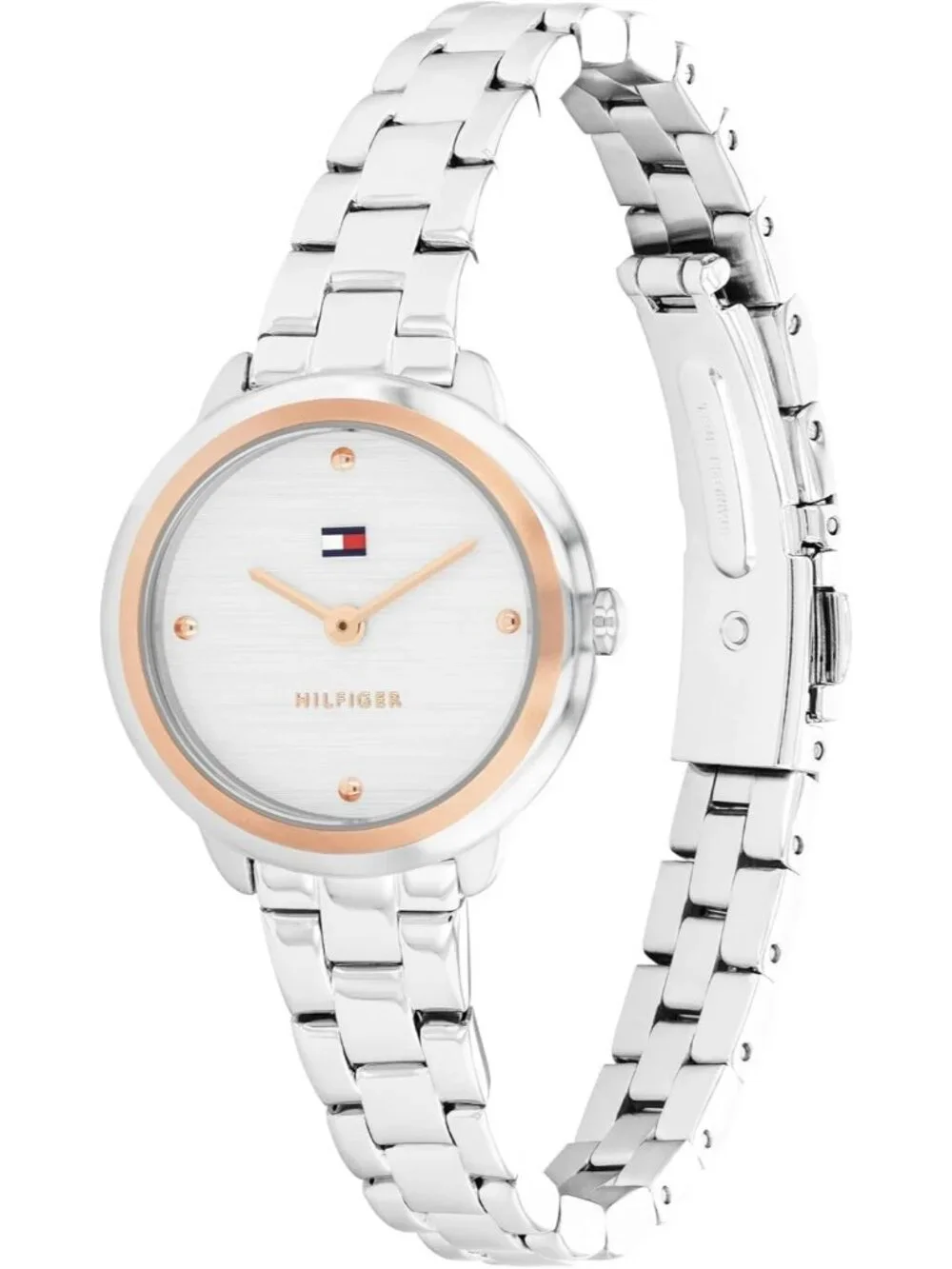 Women's Silver White Mini 26mm Stainless Steel Case Link Bracelet Wrist Watch